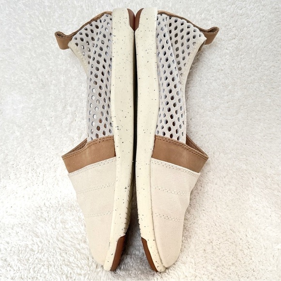 Emu Australia Meroo Slip On Flat Sz 8 Perforated Canvas Suede Natural Cream Tan - Picture 6 of 12